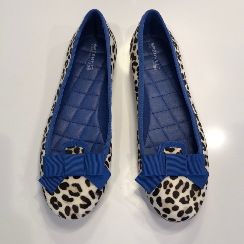Sperry animal print Bow flats 8